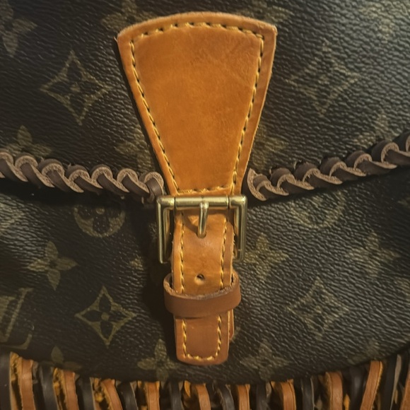 Leather Vintage Boho Bag - Louis Vuitton Upcycled Boho Grunge - Picture 5 of 10